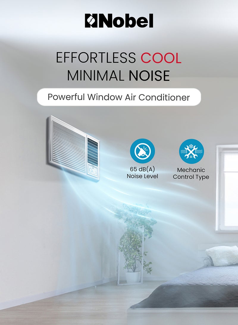 Nobel Powerful 24000 BTU Window Air Conditioner with R410A, Rotary Compressor, and T3 Climate Rating 3500 W NWAC24C White - Image 2