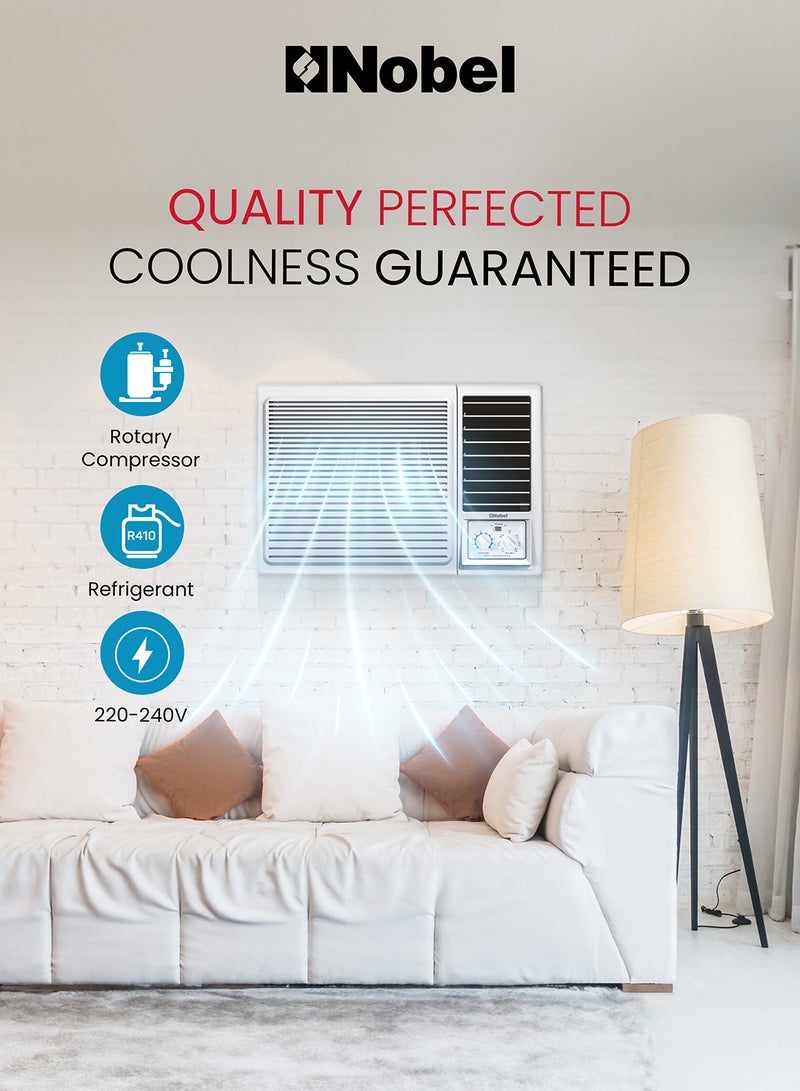 Nobel Powerful 24000 BTU Window Air Conditioner with R410A, Rotary Compressor, and T3 Climate Rating 3500 W NWAC24C White - Image 4