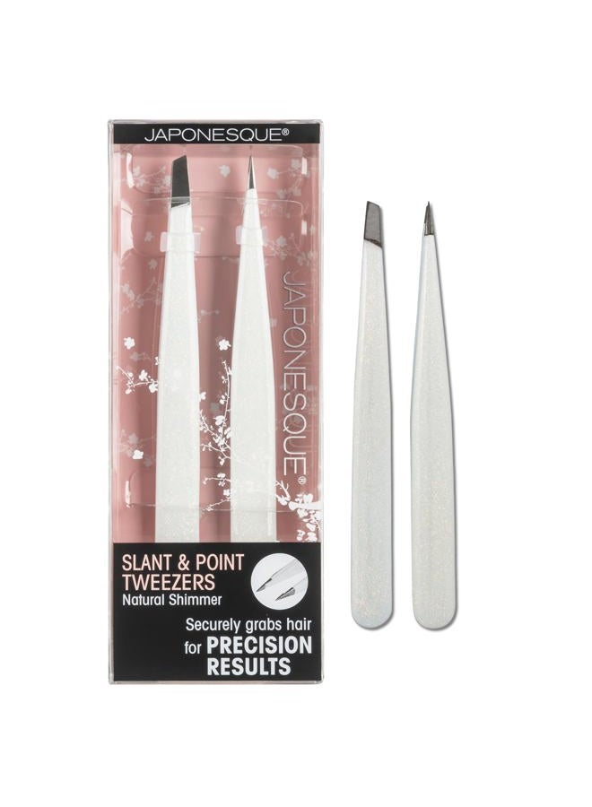 Japonesque Slant & Point Tweezers Natural Shimmer - Image 1