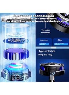 General Mobile Phone Cooler Magnetic Phone Cooling Fan with Semiconductor Cooling Chip, Universal Mobile Phone Semiconductor Cooler for Android/Tablet/iPad Games  - Image 4
