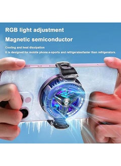 General Mobile Phone Cooler Magnetic Phone Cooling Fan with Semiconductor Cooling Chip, Universal Mobile Phone Semiconductor Cooler for Android/Tablet/iPad Games  - Image 2