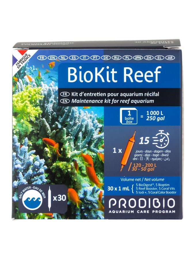 PRODIBIO Prodibio Bio Reef Kit, Maintenance, Saltwater, 30/ 1mL vials, 30 gal and up - Image 1