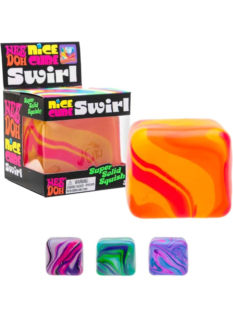 NeeDoh Swirl Cube, a delightful square sensory toy, random colors, 2.25-inch cube.（The color is random!） - Image 1