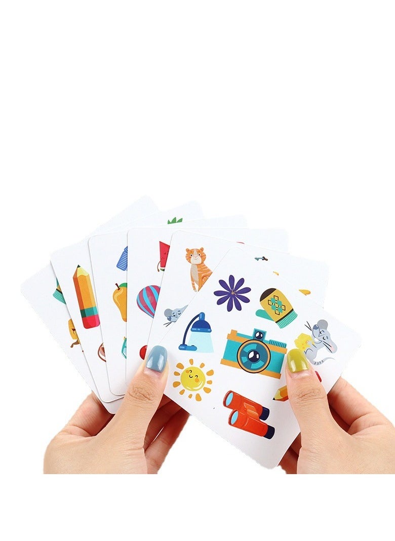 ميكسد 54PCS لعبة بطاقة لعب كلاسيكية مجموعة للأطفال ، تدريب رد فعل التركيز لعبة لوحة التفاعل بين الوالدين والطفل لعبة بطاقة الذاكرة التعليمية المبكرة  - Image 1
