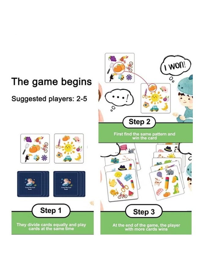 ميكسد 54PCS لعبة بطاقة لعب كلاسيكية مجموعة للأطفال ، تدريب رد فعل التركيز لعبة لوحة التفاعل بين الوالدين والطفل لعبة بطاقة الذاكرة التعليمية المبكرة  - Image 3