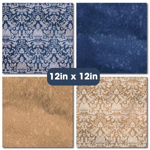Desecraft Baroque Ornment 12x12 Scrapbook Paper Double Sided Cardstock 12x12 Paper for Scrapbooking, Card Making, Crafts, DIY Albums & Home Decor - Image 2