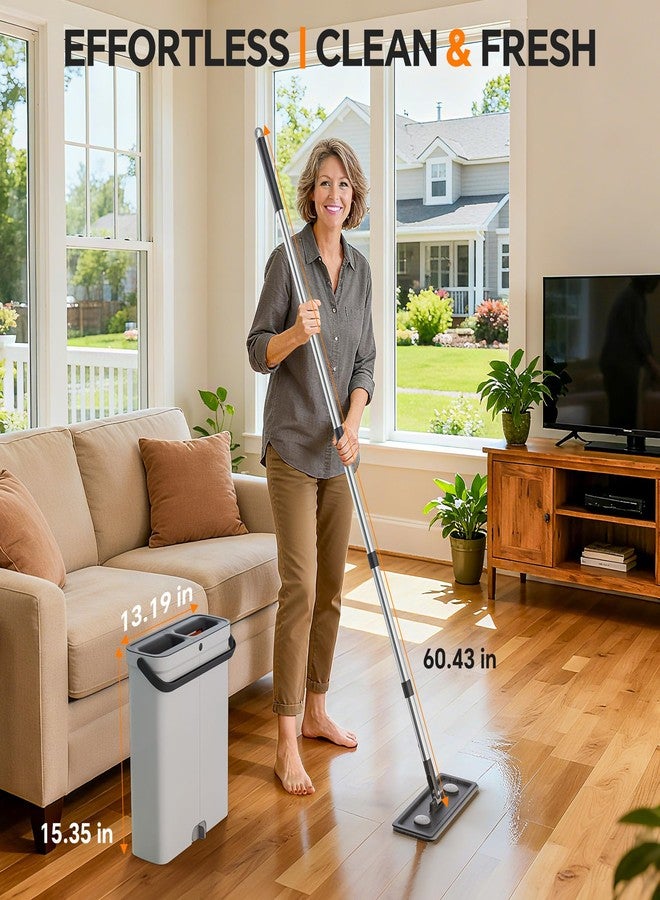 POPMOP Compact Floor Mop and Bucket - Flat Mop and Bucket with Wringer Set Hands Free | Wet Dry Mop for Apartment, Tiny Home, RV, Windows, Wall, Hardwood, Vinyl, Floor with 6 Microfiber Cloths - Image 4