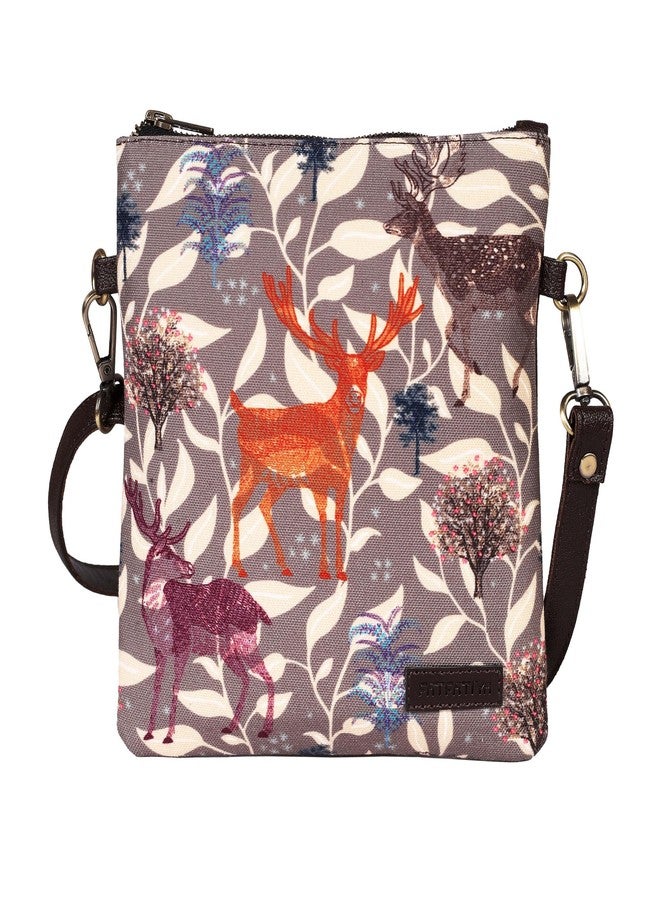 Fatfatiya Deer & Forest Print Mini Sling Bag - Nature-Inspired, Compact & Handcrafted | Vegan Leather - Image 1