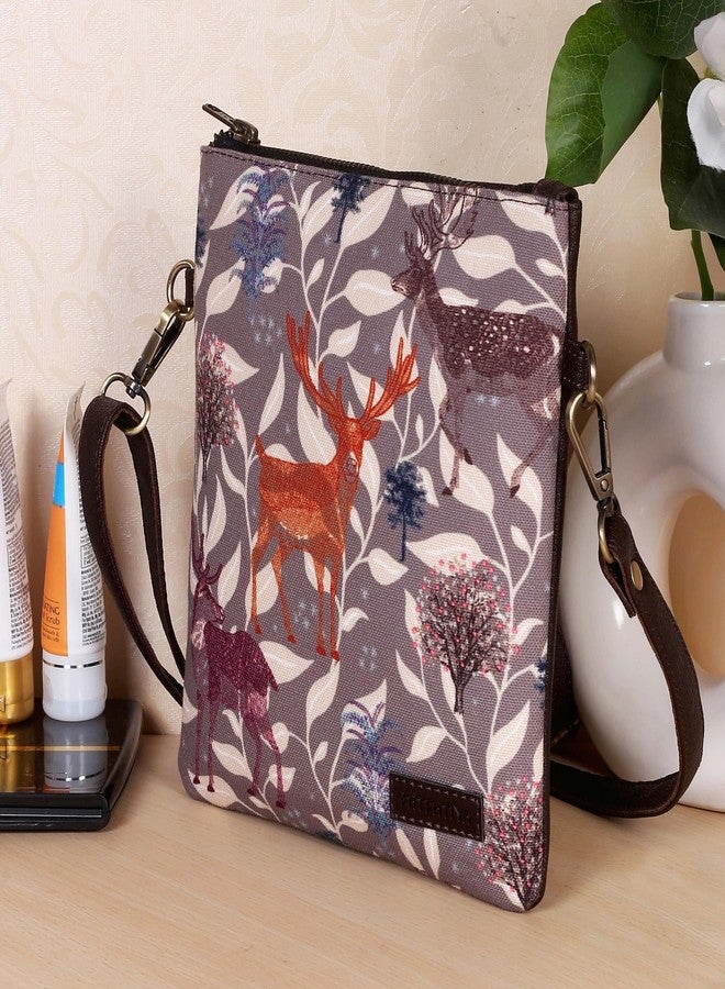Fatfatiya Deer & Forest Print Mini Sling Bag - Nature-Inspired, Compact & Handcrafted | Vegan Leather - Image 3