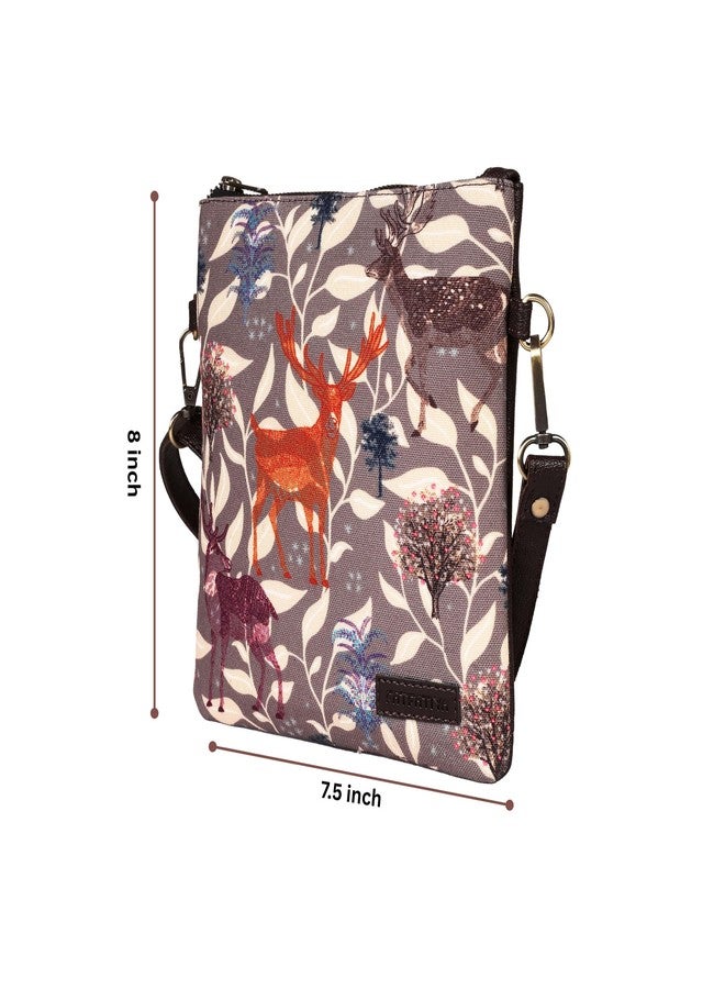 Fatfatiya Deer & Forest Print Mini Sling Bag - Nature-Inspired, Compact & Handcrafted | Vegan Leather - Image 4