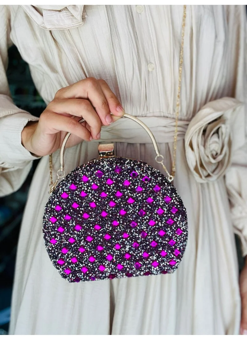 Çanta Trend Bag Trend Diamond Crystal Stone Chain Strap Medium Size Evening Bag