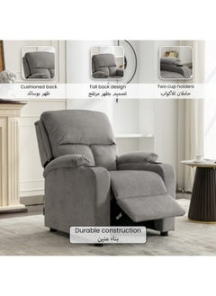 Micasa Elegant and Modern Design Recliner Chair with Push Back Grey 101 x 87 x 78 cm SX-8147 GREY  - Image 5