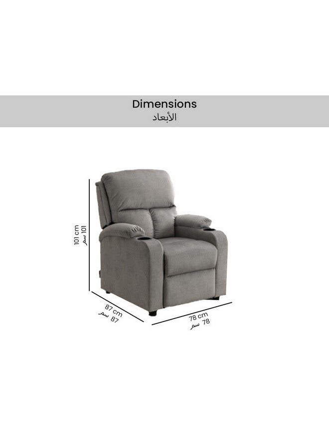 Elegant and Modern Design Recliner Chair with Push Back Grey 101 x 87 x 78 cm SX-8147 GREY