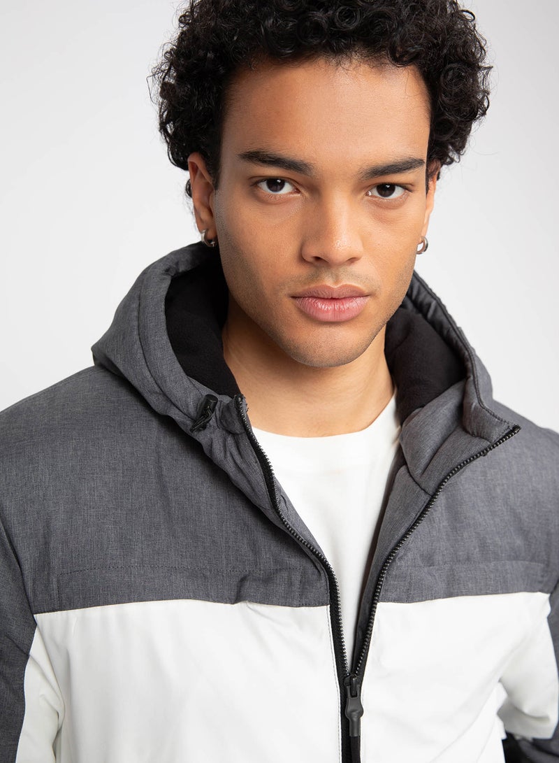 DeFacto Water-Repellent Slim Fit Hooded Polar Lined Jacket  - Image 2