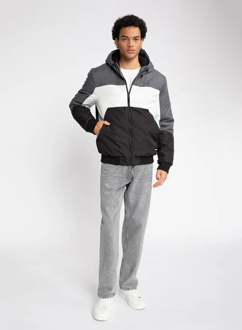 DeFacto Water-Repellent Slim Fit Hooded Polar Lined Jacket