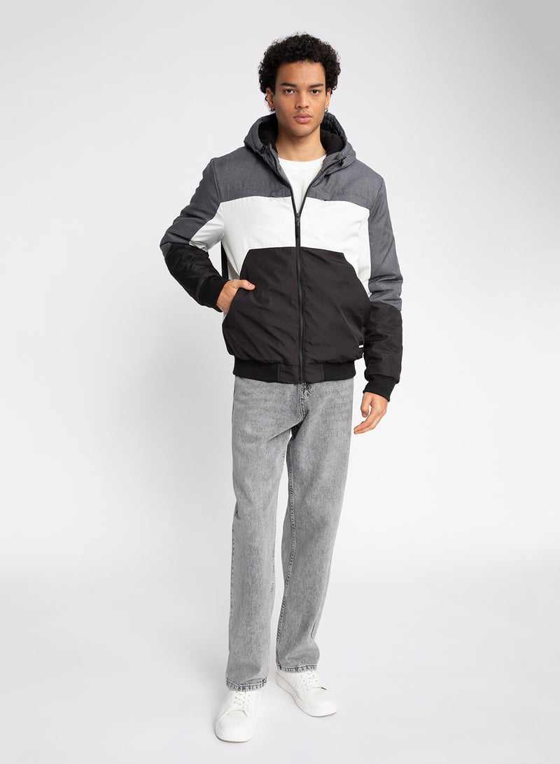 DeFacto Water-Repellent Slim Fit Hooded Polar Lined Jacket  - Image 3