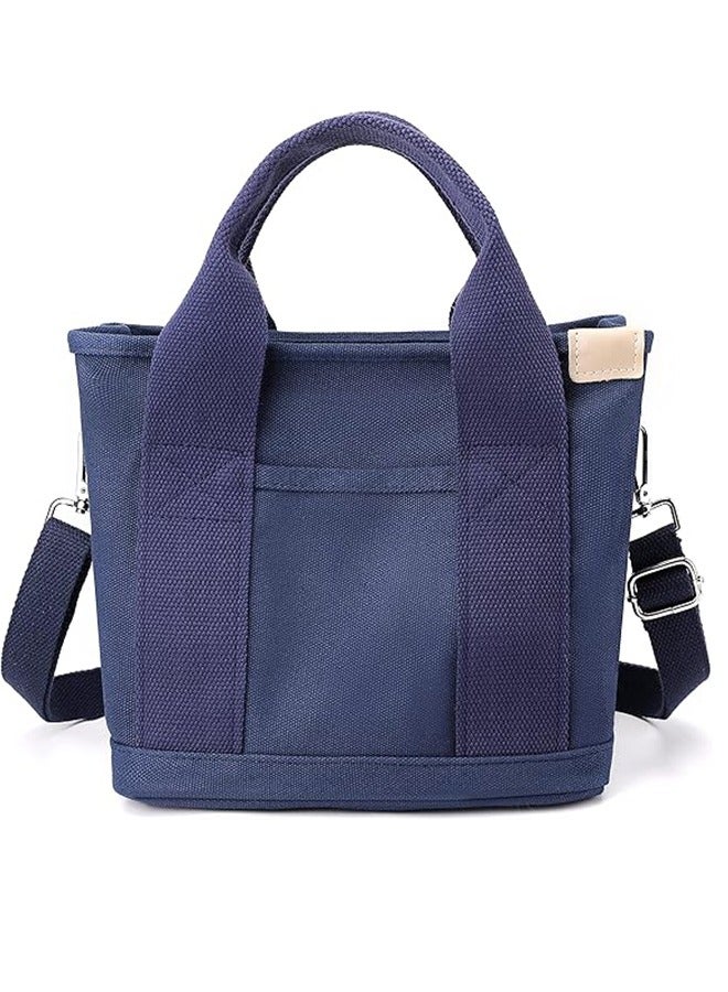 Women Canvas Tote Bag Travel Handbag Shoulder Bag with Zipper Crossbody Bag for Office Travel School - Image 1