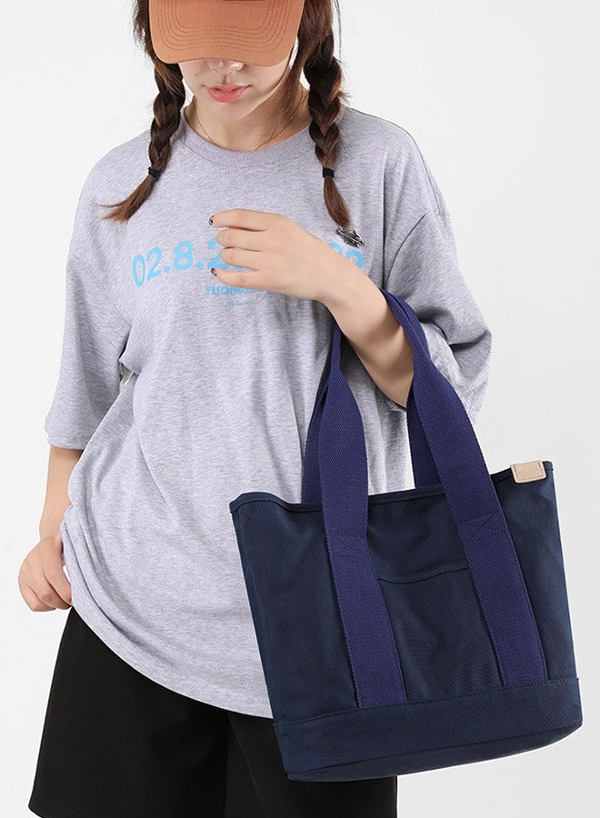 Women Canvas Tote Bag Travel Handbag Shoulder Bag with Zipper Crossbody Bag for Office Travel School - Image 4