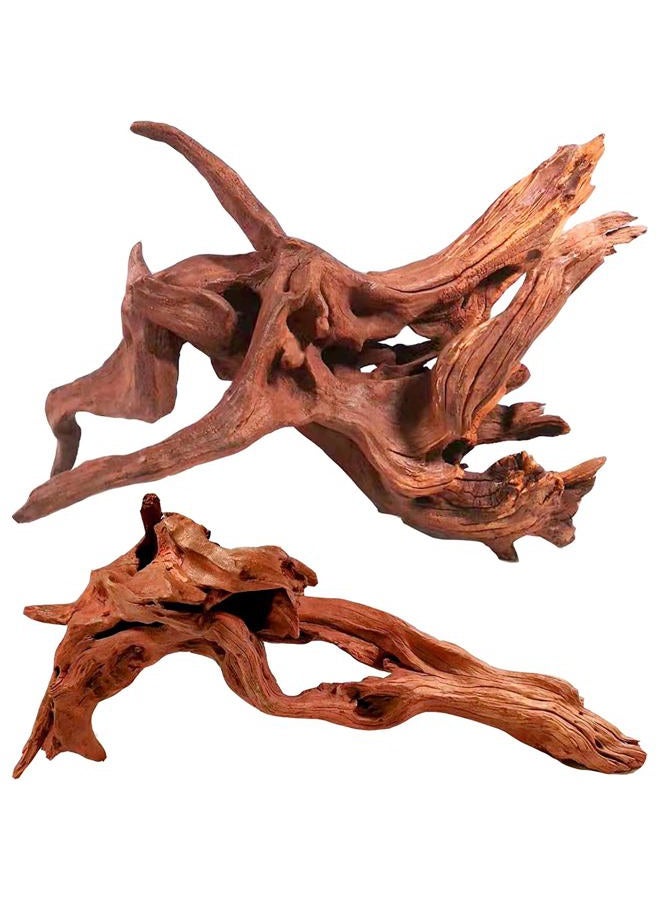WDEFUN Natural Large Driftwood for Aquarium Decor Fish Tank Decoration, 2 Pieces 9-14" Assorted Branch for Decorations on Reptiles Tank - Image 1