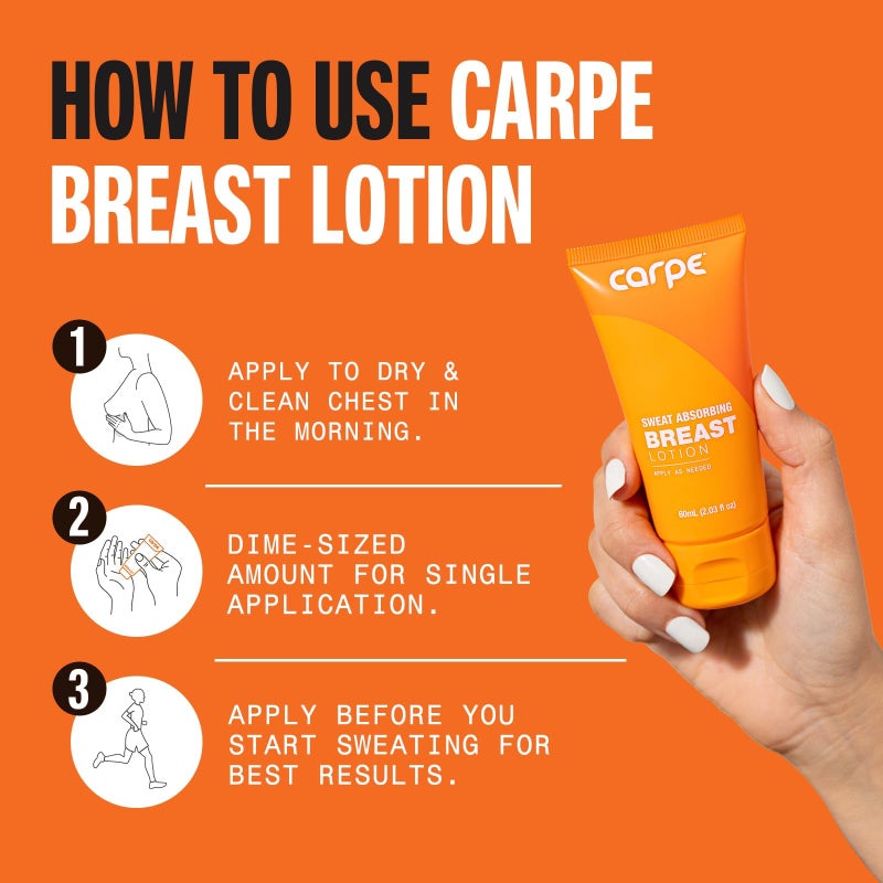 Carpe No-Sweat Breast (Pack of 2) - Helps Keep Your Breasts and Skin Folds Dry - Sweat Absorbing Lotion - Helps Control Under Breast Sweat - Great For Chafing and Stain Prevention - Image 4