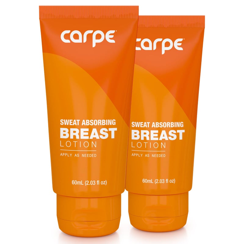 Carpe No-Sweat Breast (Pack of 2) - Helps Keep Your Breasts and Skin Folds Dry - Sweat Absorbing Lotion - Helps Control Under Breast Sweat - Great For Chafing and Stain Prevention - Image 1