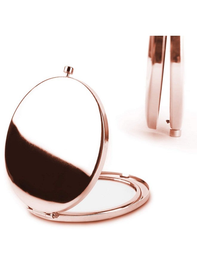 داينيبي مرآة مكياج صغيرة الحجم من Dynippy باللون الذهبي الوردي، مرآة جيب صغيرة قابلة للطي، مرآة يد محمولة ذات وجهين، تكبير 2 × 1 × للنساء والفتيات (برج إيفل) - Image 4
