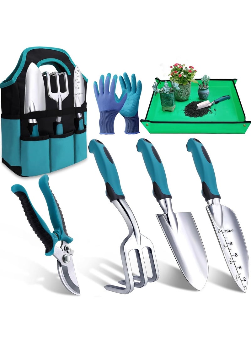 Kynup Garden Tools 7-Piece, Gardening Hand Tools, Gardening Tools Set with Rust-Proof,Stainless Steel, Aluminum Alloy Material, Gardening Supplies Set Ideal Gift - Image 1