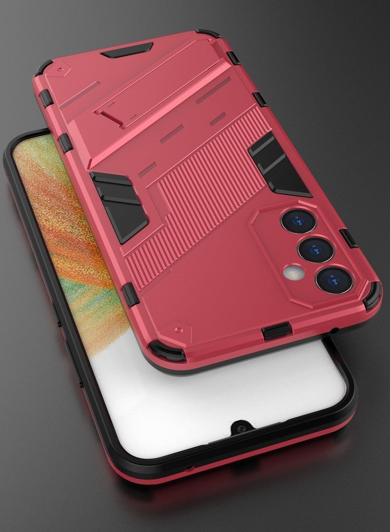Punk Armor 2 in 1 PC Tpu Shockproof Phone Case with Invisible Holder For Samsung Galaxy A14 (watermelon) - Image 3
