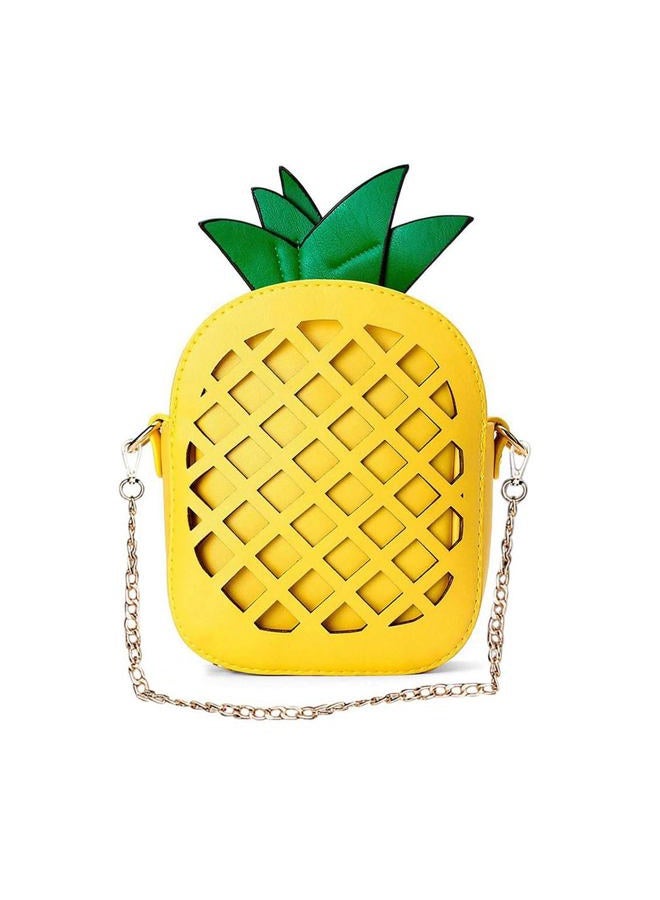 yuboo Women's Pineapple Purse, Summer Fall Girl‘s Yellow Crossbody Shoulder Bag for Hawaiian Accessories for Women& Tropical Party Decorations, Yellow, One_Size, Tropical Purse - Image 1