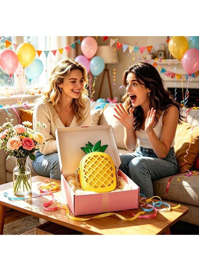 yuboo Women's Pineapple Purse, Summer Fall Girl‘s Yellow Crossbody Shoulder Bag for Hawaiian Accessories for Women& Tropical Party Decorations, Yellow, One_Size, Tropical Purse - Image 2