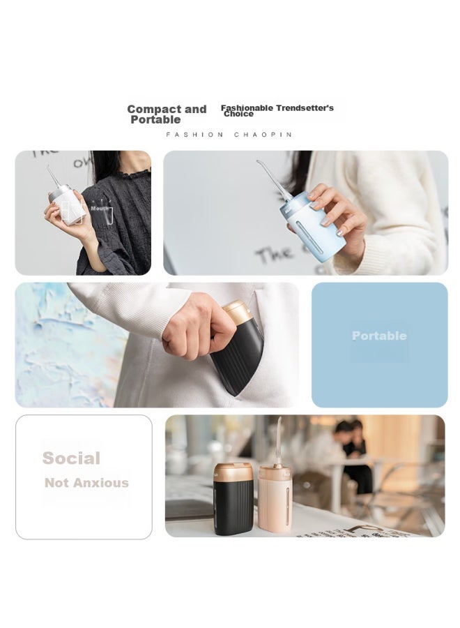 B-Air Bair V5 Small Square Bottle, Electric Water Flosser, Retractable Portable Orthodontic Electric Oral Irrigator, Dental Cleaning Water Flosser, Gift Box For Boyfriend, Small Black Bottle - Image 1