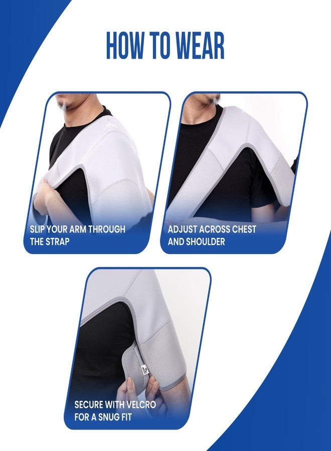 Leeford Shoulder Support Belt for Pain Relief | Shoulder Belt with Neoprene Material | Rotator Cuff Brace for Men and Women | Right and Left Shoulder Support for Recovery - Image 4