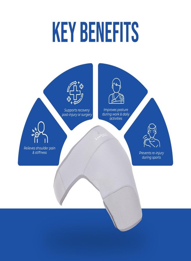 Leeford Shoulder Support Belt for Pain Relief | Shoulder Belt with Neoprene Material | Rotator Cuff Brace for Men and Women | Right and Left Shoulder Support for Recovery - Image 5