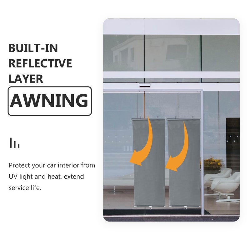 Retractable Car Sun Shade 40x125cm Black UV Heat Reflective for Windows and Balcony - Image 5