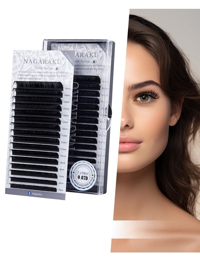 NAGARAKU - Fake False Eyelashes Natural Mink D Curl Lightweight Soft Safe Single Round DIY Eyelash Extension Cluster Lashes Grafting Can Take Multiple Hairs for Pros and Beginners (7mm-15mm Mix) - Image 1