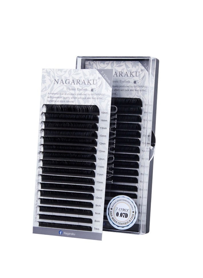 NAGARAKU - Fake False Eyelashes Natural Mink D Curl Lightweight Soft Safe Single Round DIY Eyelash Extension Cluster Lashes Grafting Can Take Multiple Hairs for Pros and Beginners (7mm-15mm Mix) - Image 1
