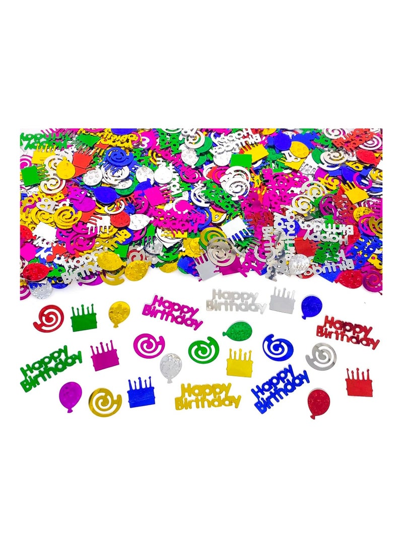 SOLARAE 1200PCS Multi-Color Happy Birthday Confetti, Metallic Glitter Table Sprinkles for Party Decorations, Perfect for Balloon Ribbons and DIY Crafts, Ideal for Birthday Celebrations. - Image 1