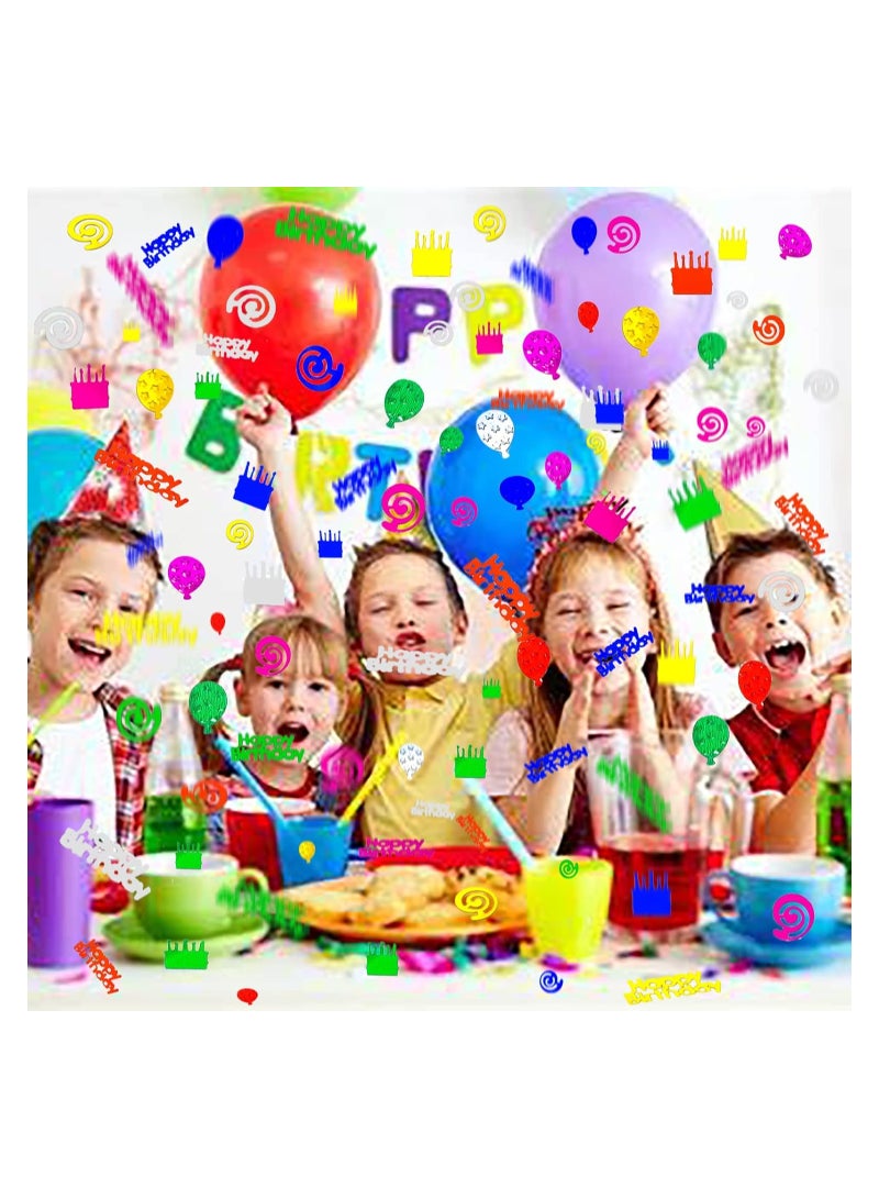 SOLARAE 1200PCS Multi-Color Happy Birthday Confetti, Metallic Glitter Table Sprinkles for Party Decorations, Perfect for Balloon Ribbons and DIY Crafts, Ideal for Birthday Celebrations. - Image 2