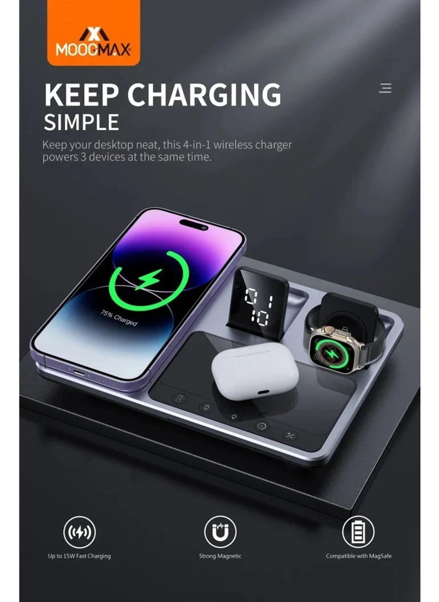MOOGMAX 4 In 1 Wireless Charging Pad 15W, Black  - Image 2