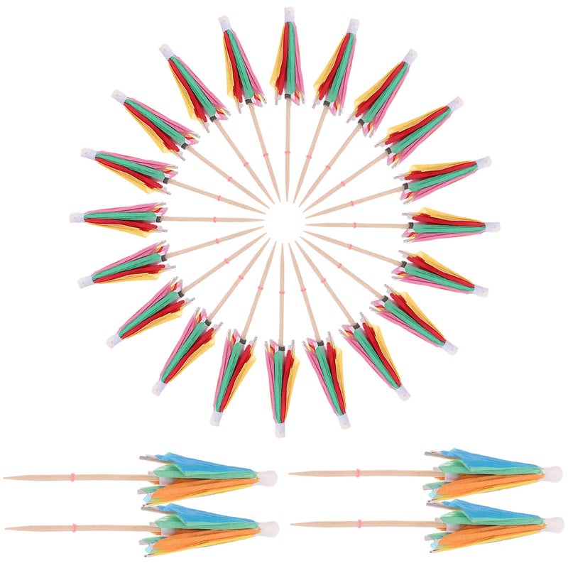 50pcs Octagonal Paper Cocktail Picks Drink Umbrellas Fruit Toothpicks For Party Cake Bar Decoration - Image 2