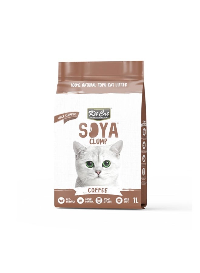 Kit Cat Soya Clump Soybean Litter – Coffee 7L - Image 1