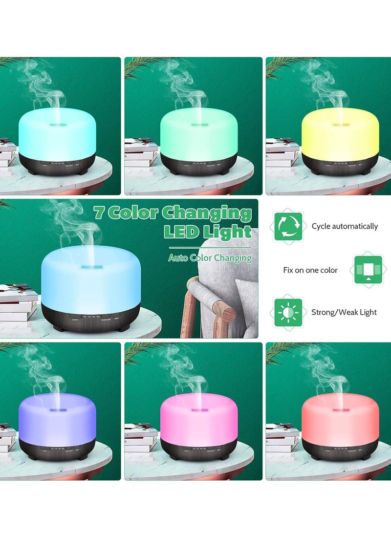 هومار كيت 5 في 1 جهاز تبخير للزيوت العطرية بالموجات فوق الصوتية سعة 500 مل (بني)  - Image 2