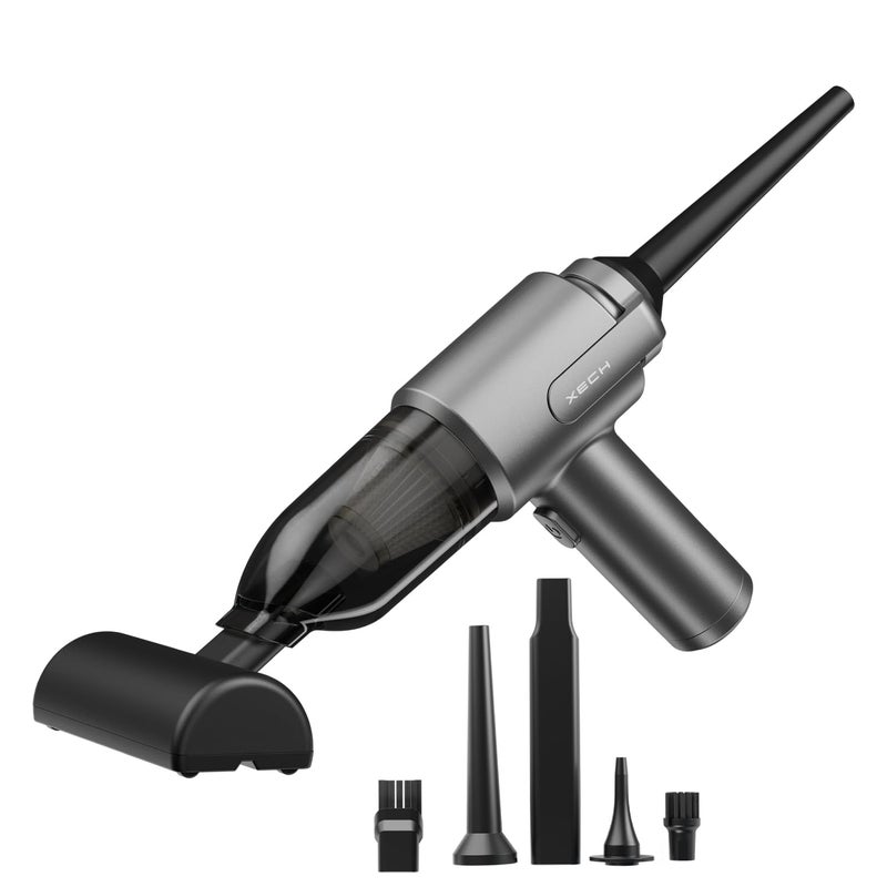 Xech مكنسة كهربائية لاسلكية مع منفاخ هواء | محرك BLDC | شفط 13000pa، وظيفة 2 في 1 مكنسات ومنفاخ غبار، مدمجة، قابلة لإعادة الشحن | ملحقات متعددة للسيارة، المنزل والمكتب (V-Gun Ultra) - Image 1