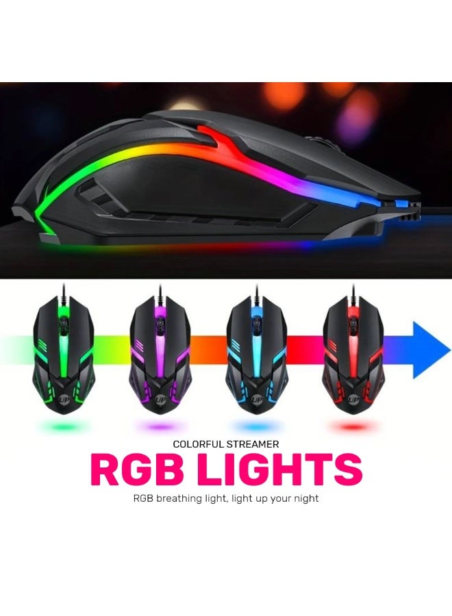 أب ماوس الألعاب السلكي UP M301، ماوس ألعاب USB بإضاءة خلفية RGB لأجهزة الكمبيوتر المكتبية وأجهزة الألعاب - Image 5