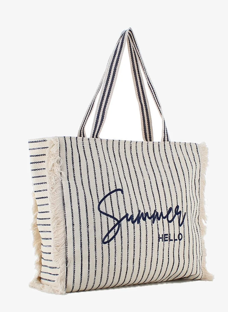 Marina Galanti Marina Galanti Women's Laconi Lightweight Fabric Beach Bag with Zip Closure – Blue