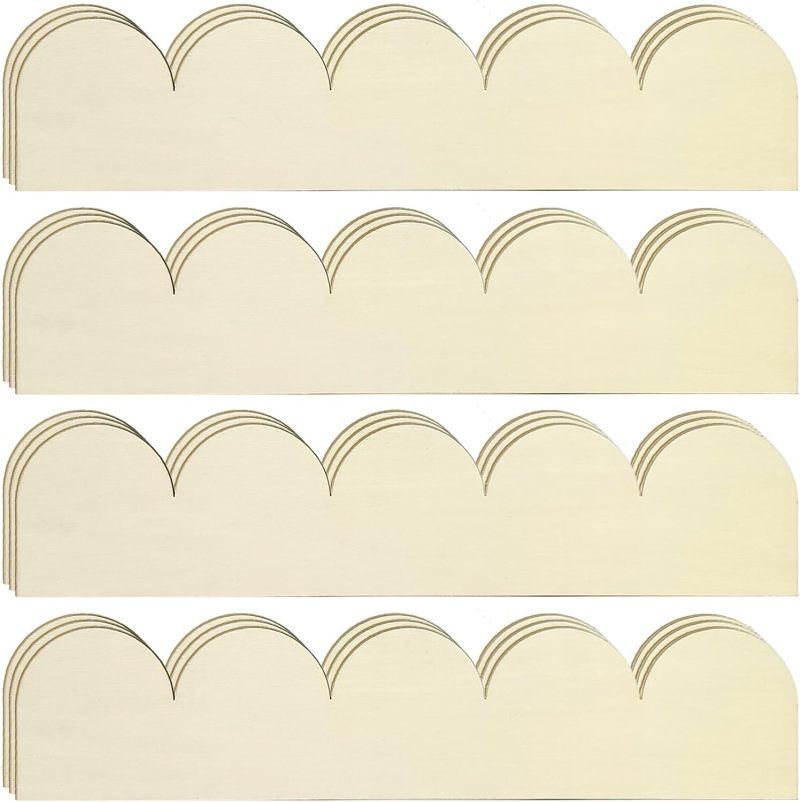 Unfinished Wood Trim 12 Pack 40 Cm X 9 Cm - Paintable Scrolled Design Decorative Moulding Strips for DIY Home Decor Wall Decoration Craft Projects - Image 2