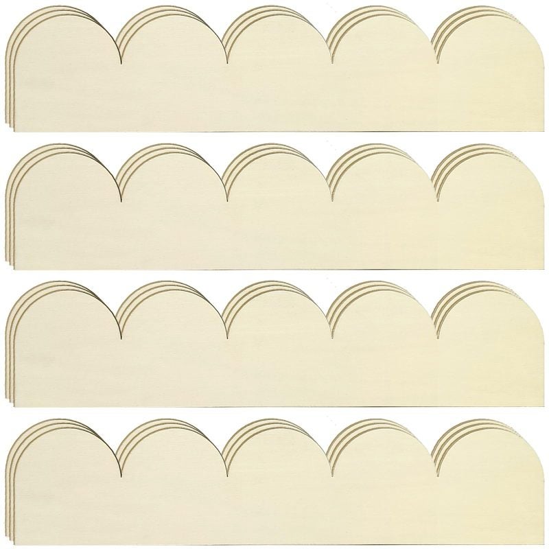 Unfinished Wood Trim 12 Pack 40 Cm X 9 Cm - Paintable Scrolled Design Decorative Moulding Strips for DIY Home Decor Wall Decoration Craft Projects - Image 1