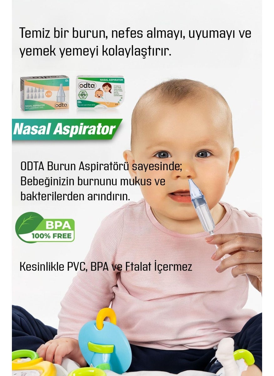 Odta - 100 Baby Nasal Aspirator Spare Tip | Nasal Aspirator Tip - Image 1