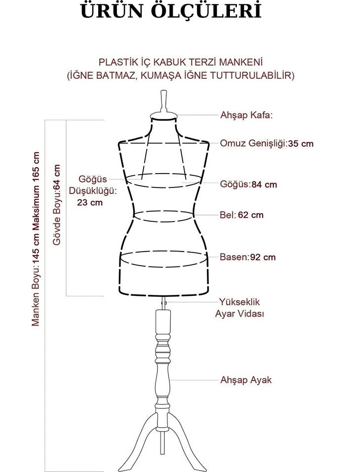 Manken İstanbul Mannequin Istanbul 2 Size 36 Tailor Mannequin for Showcase Purpose Showcase Mannequin Inanimate Mannequin (Pin-Proof)  - Image 3