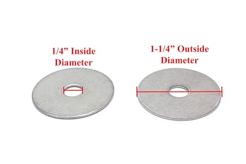 Bolt Dropper Pack of 100 Stainless Steel Fender Washers - 1/4 x 1-1/4-Inch Bolt Dropper Flat Washers for Screws and Bolts - Corrosion Resistant for Wood, Metal, and Wet Environments - Image 2